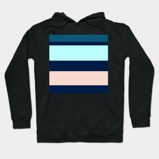 A tremendous merger of Navy, Blue Sapphire, Christmas Blue, Italian Sky Blue and Pale Pink stripes. Hoodie